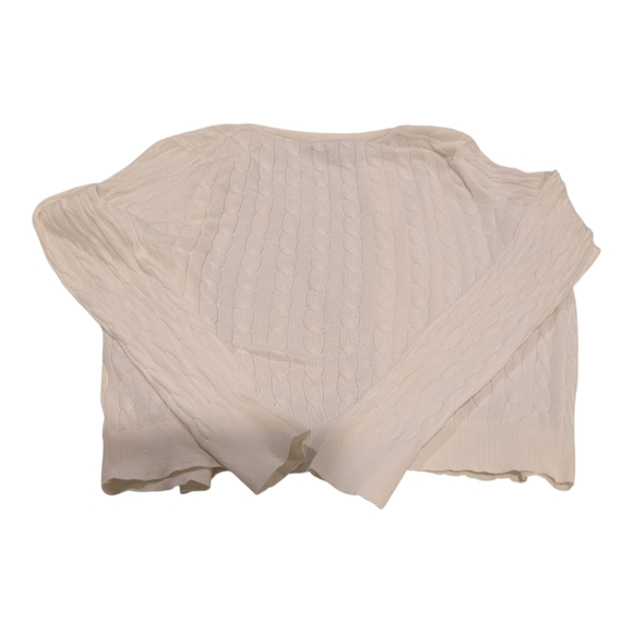 J. Crew Cable Knit Button Front Cardigan & Shell Set In Off-White - Picture 8 of 12